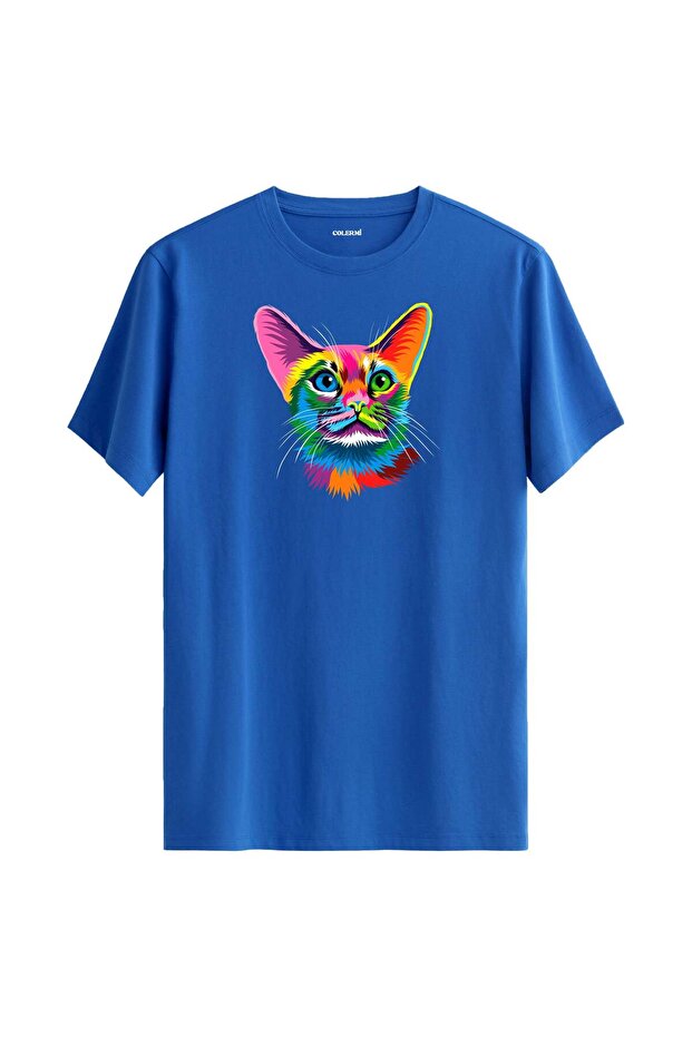 Colorful Ivy Cat Printed T-Shirt