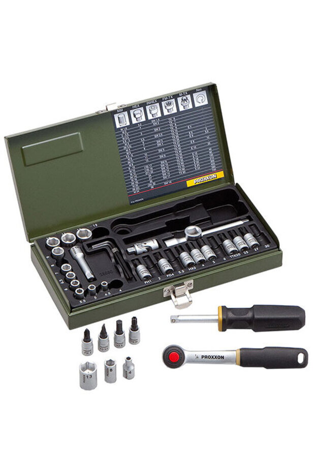 Engineers' bit and socket set 1/4", 36 pcs