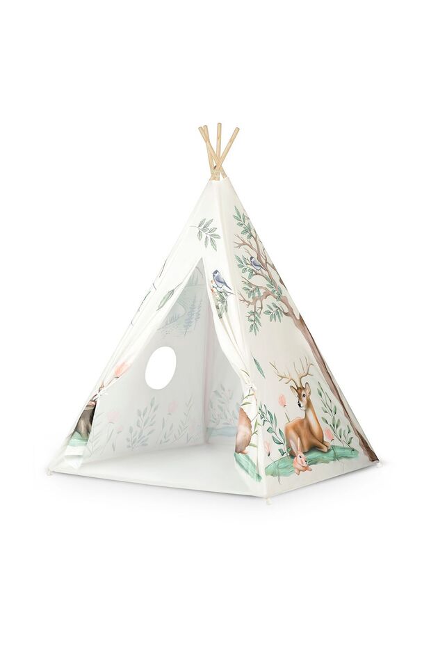 Cort tip teepee pentru copii - bej - 3