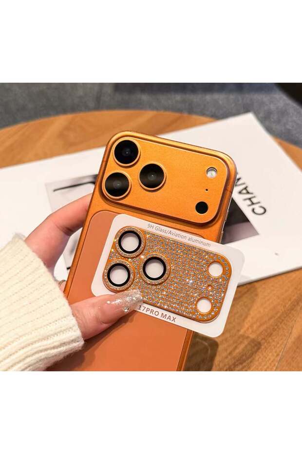 iPhone 17 Pro Max Compatible Full Stone Premium Metal Lens Protection Full Sapphire Camera Protection