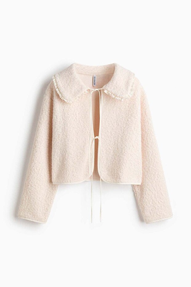 Collared bouclé cardigan - 5