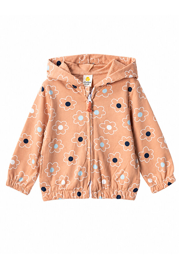 Girls' Flower-Patterned Jacket