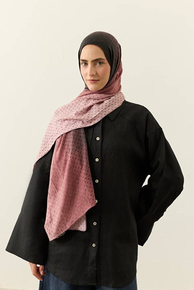 Polkadot Gradient Pattern Liva Modal Shawl - 1