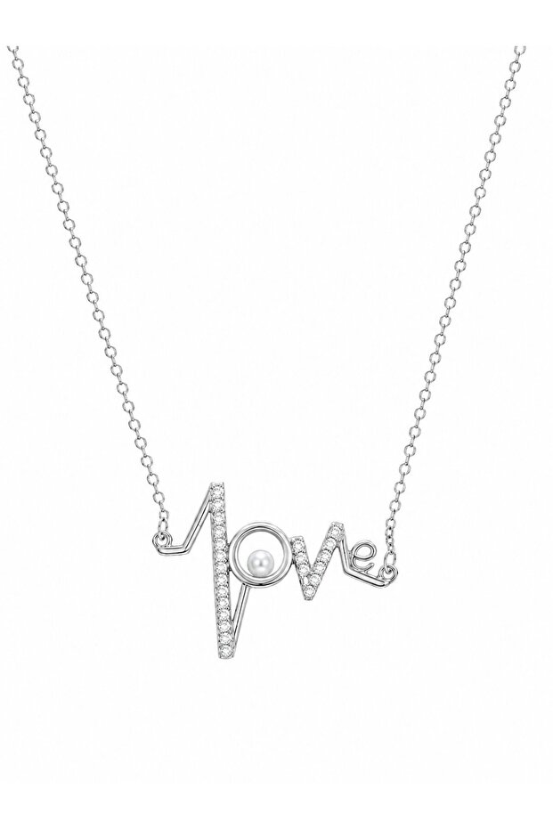Brass Silver Color Heart Rhythm Model Women's Necklace