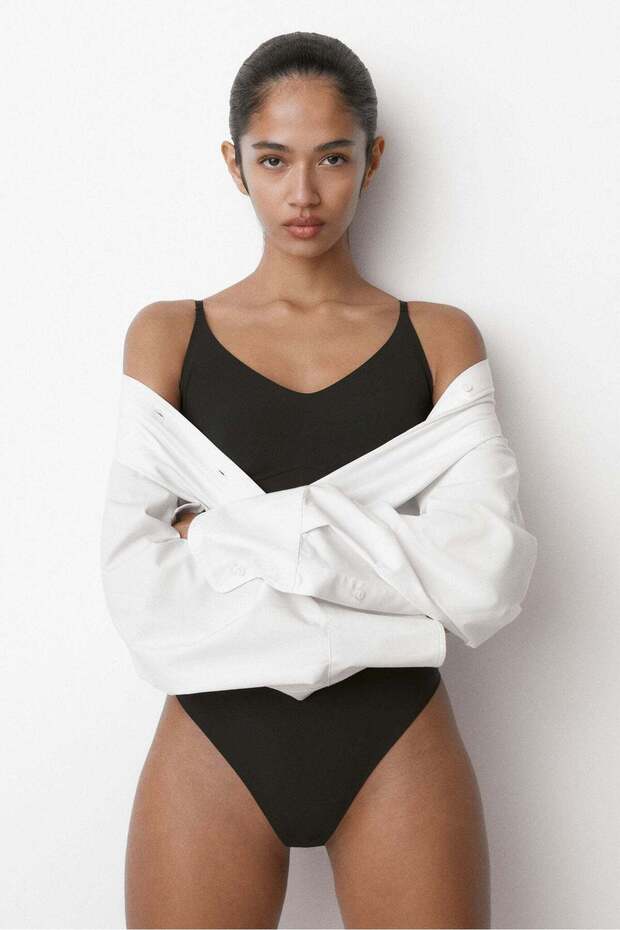 Light Shape Microfibre thong body - 3