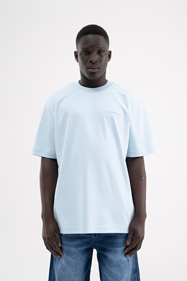 Men's Basic Interlock Relaxed T-Shirt Light Blue