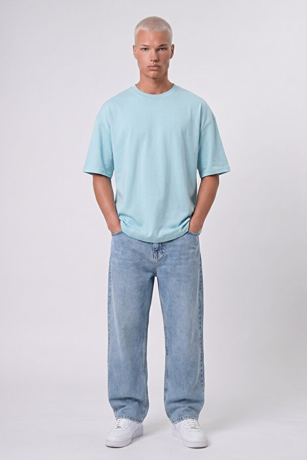 Tricou Basic Oversize Albastru Bebelus - 1