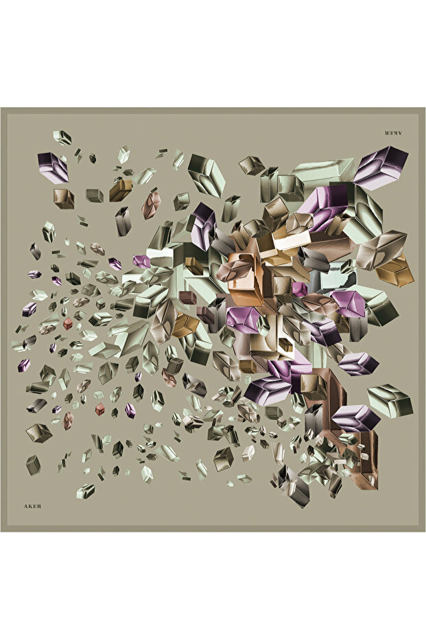 وشاح حريري أخضر مقاس 90×90