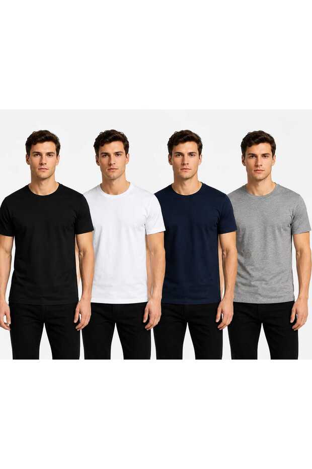 Short Sleeve 4 Pieces Different Color T-Shirts