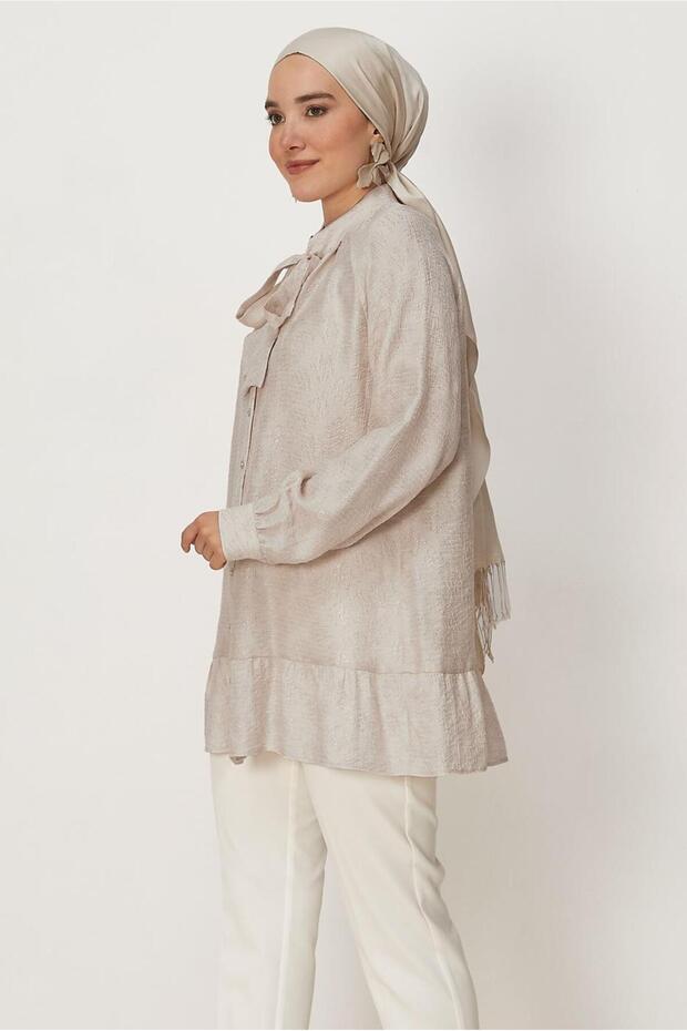 Neck-Tieded Jacquard Tunic 46638