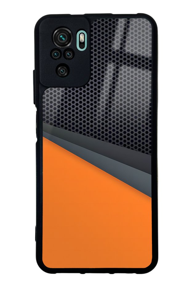 Xiaomi Redmi Note 10 Glossy Phone Case with Orange Cross Design