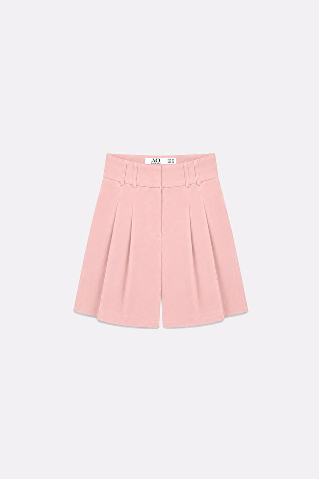 Premium Rovena Double Pleated Detailed Midi Woven Shorts