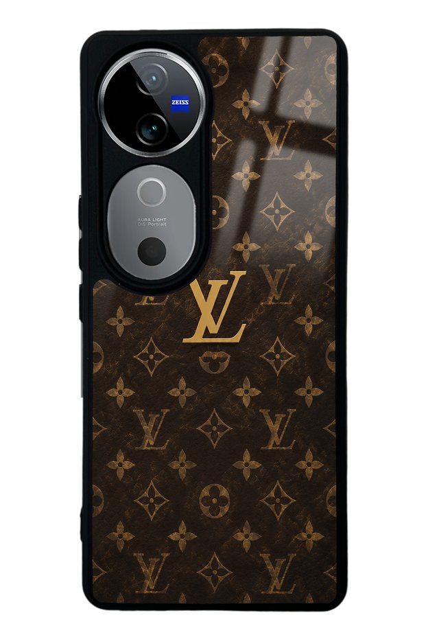 Vivo V40 Brown Gold Lv Design Glossy Phone Case