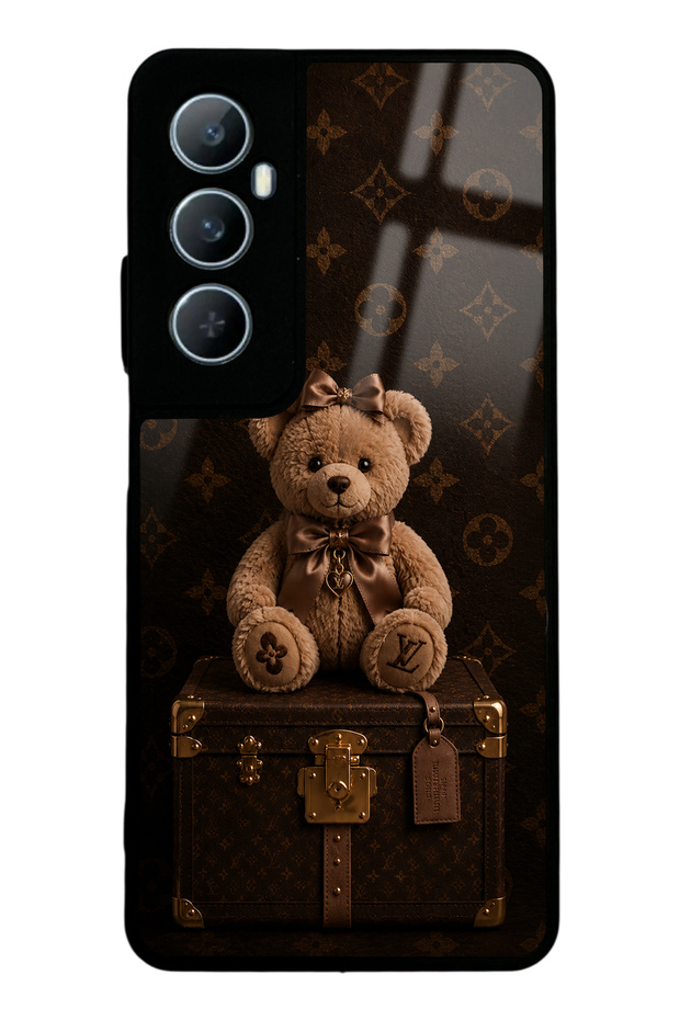 Realme C65 Luxury Brown Teddy Design Glossy Phone Case