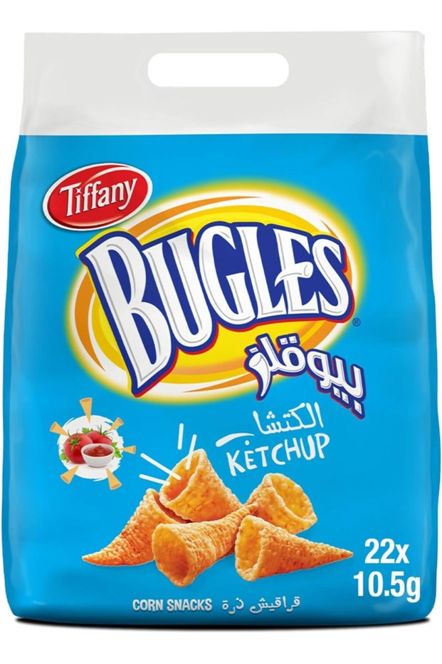 Bugles Ketchup Flavored Corn Snacks Multipack, 22 x 10.5 grams