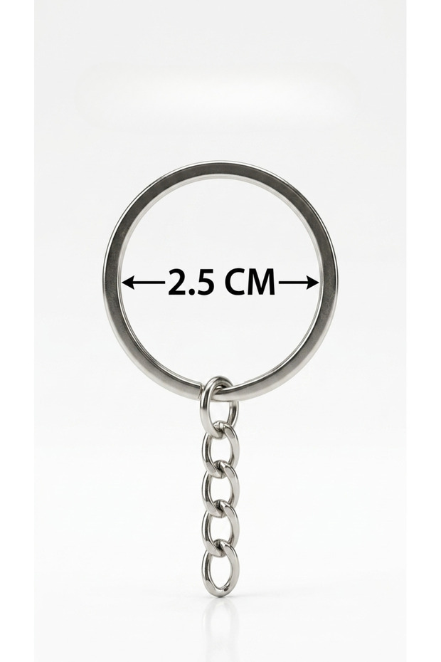 100 Pieces 2.5 cm Scrunch Chain Keychain Ring Nickel