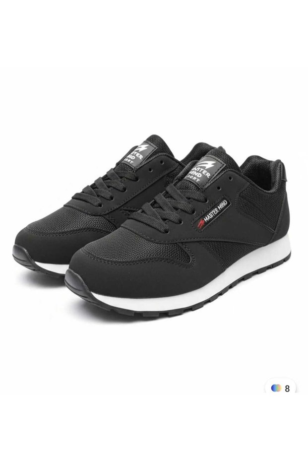 Men's Black and White Daily Flexible Lace-Up Breathable Comfortable Soft Sole Sneaker Sports Shoes