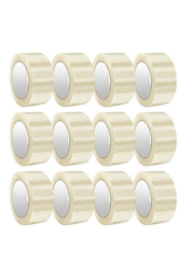 Pack Of 12 Clear Packing Tape, 2 inches x 50 yards Strong Heavy Duty Packaging Tape for Sealing Parcel Boxes, Moving Boxes Houses, Office Supplies