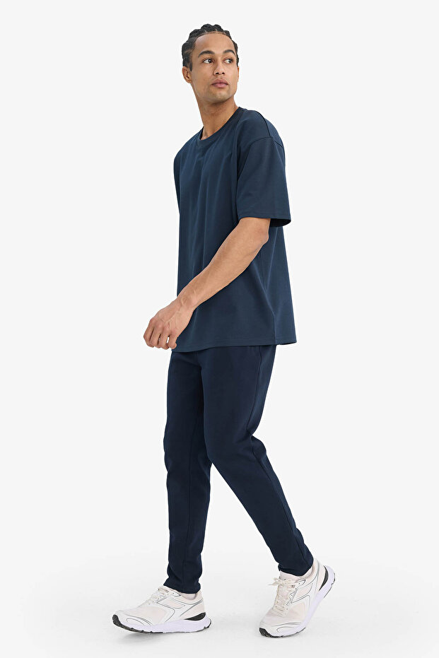 Slim Fit Zippered Basic Standard Leg Sportsman Slim Jogger Sweatpants S3309Az26Sp