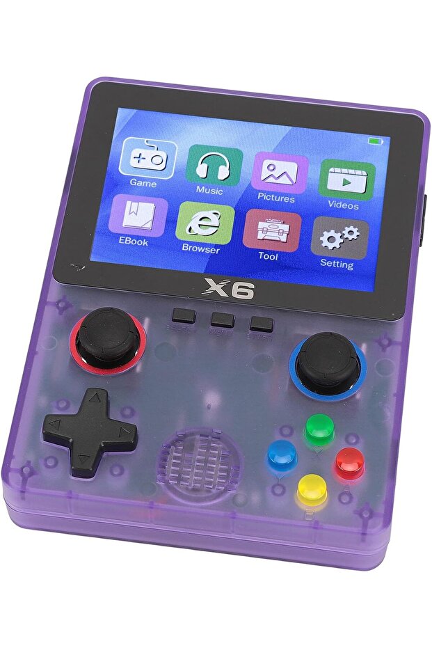 X6 Retro Handheld Game Console with 3.5-Inch LCD Screen Built-In 10000+ Games