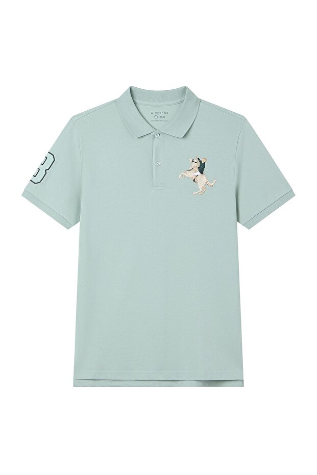 Men’s Slim Fit Napoleon Embroidery Lycra Pique Polo