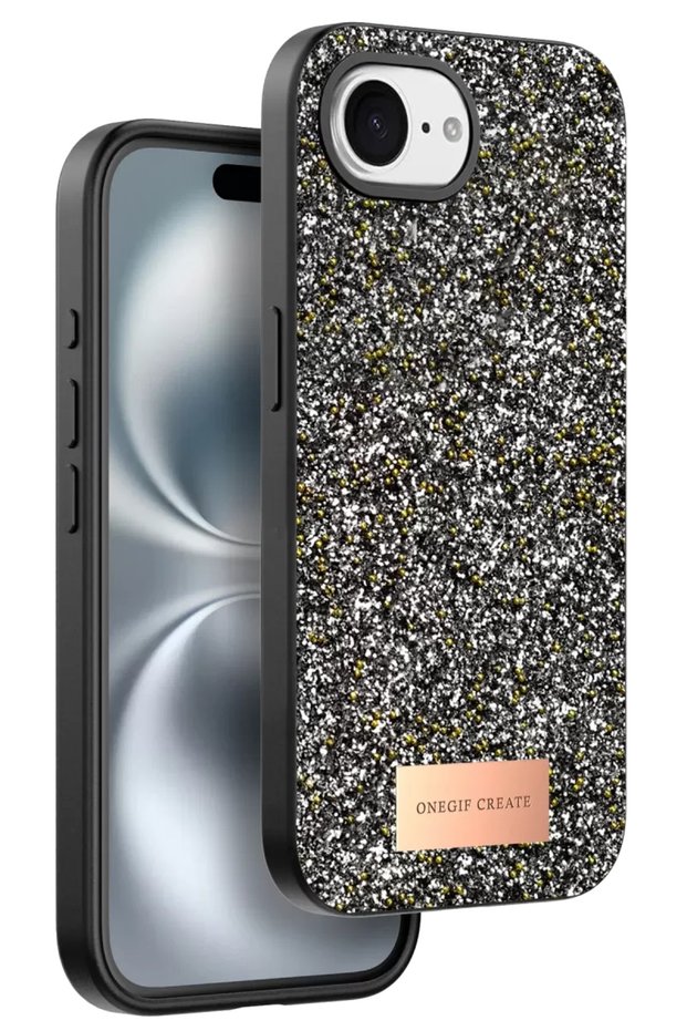 Onegif iPhone 16E Compatible Bright Glitter Cover - Silver