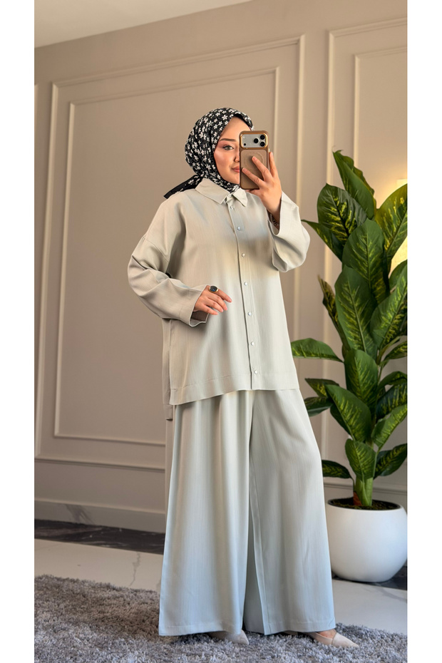 6482 - Stylish and Comfortable Modal Viscose Casual Women's Shirt and Pants Set