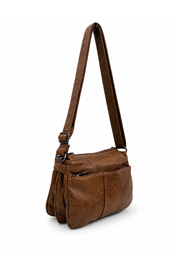 Women's Soft Faux Leather Crossbody Multi-Compartment Shoulder Bag Si-12