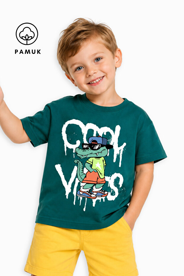 Cool Printed Casual Short Sleeve Summer Boy's T-Shirt