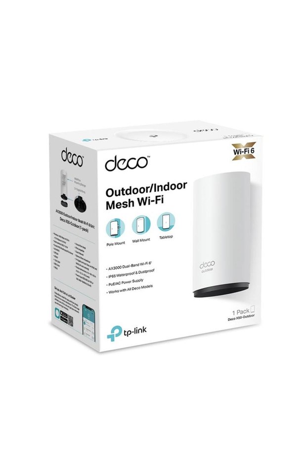 نظام واي فاي 6 شبكي TP-LINK DECO X50-OUTDOOR AX3000 للاستخدام الخارجي (قطعة واحدة)