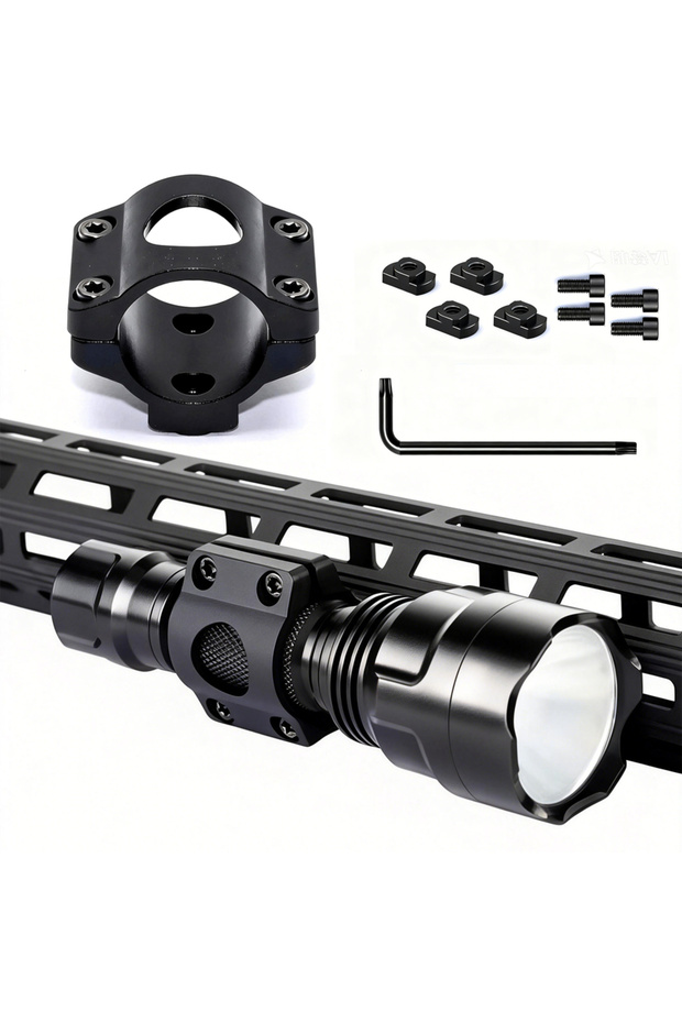 حامل ليزر بمصباح يدوي من Scope Optics مقاس 25.4 مم و1 بوصة لحامل المشبك لأنظمة السكك الحديدية Mlok للصيد