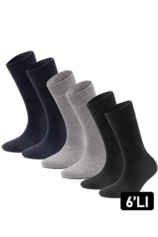 Men's 6-Piece Cotton Long Seasonal Socks Breathable and Comfortable (14100)