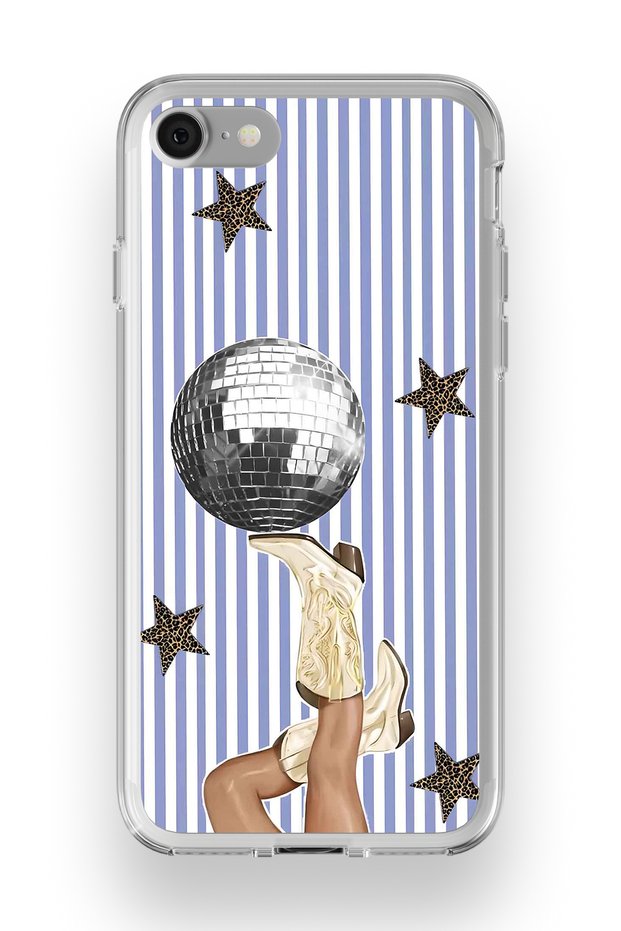 iPhone 6 / 6S Compatible Disco Ball Pattern Transparent Phone Case
