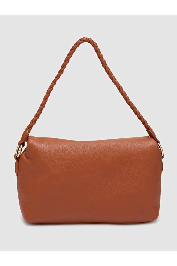 Tan Solid Breaded Strap Handbag - 4