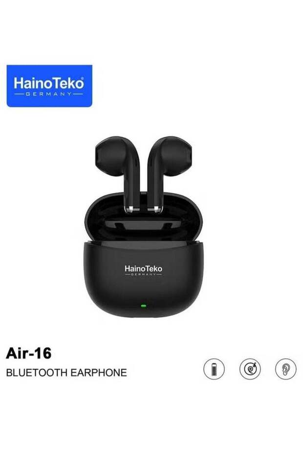 Haino Teko True Wireless Earphones with Super Clear Mic and High Bass Sound Quality – Compatible with iPhone and iPads – Black Wireless Earbuds for Music, Calls, and Comfort