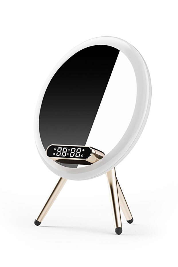 Smart LED Makeup Mirror with Bluetooth Speaker & Wireless Charging - Touch Control Vanity Mirror for Bedroom