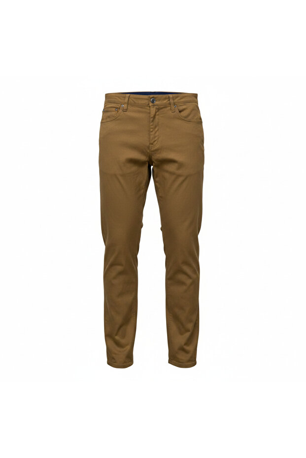G 2000 MAN Men's Ochre Brown Slim-Straight Five-Pocket Trousers