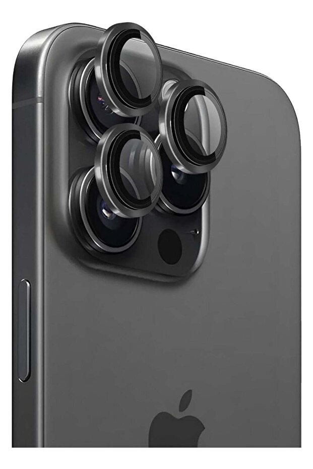 Camera Lens Protector for iPhone 15 Pro/15 Pro Max - Tempered Glass, Aluminum Ring, HD Clear