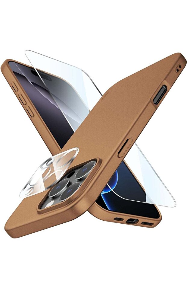 Ultra-Thin Matte Titanium iPhone 16 Pro Max Case with Camera Lens & Screen Protectors – Shockproof, Anti-Scratch, Lightweight