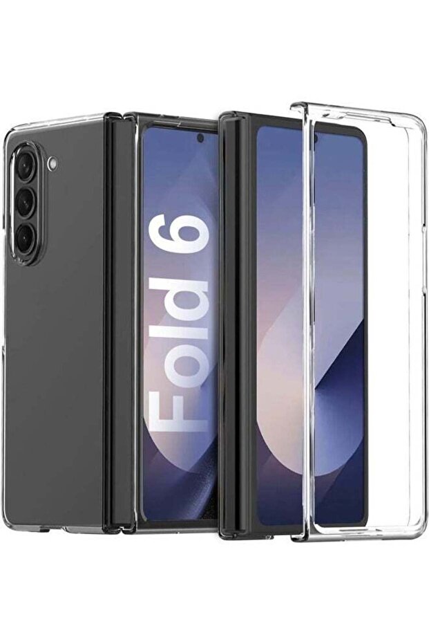 Samsung Galaxy Z Fold 6 2024 Hard PC Case – Crystal Clear, Anti-Yellowing, Wireless Charging Compatible Protective Cover
