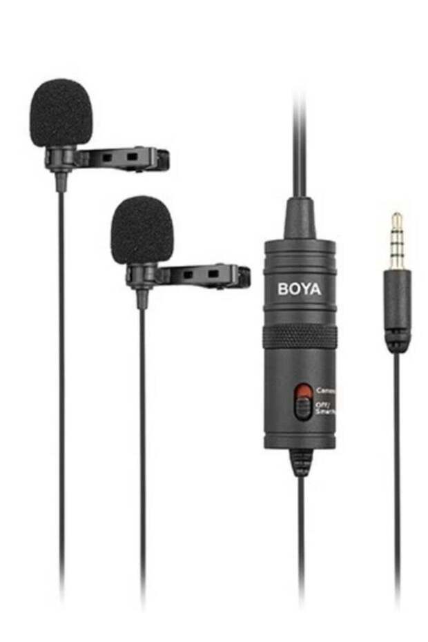 BY-M1DM Dual Lavalier Microphone – Professional Dual Omni-Directional Clip-On Lapel Mic