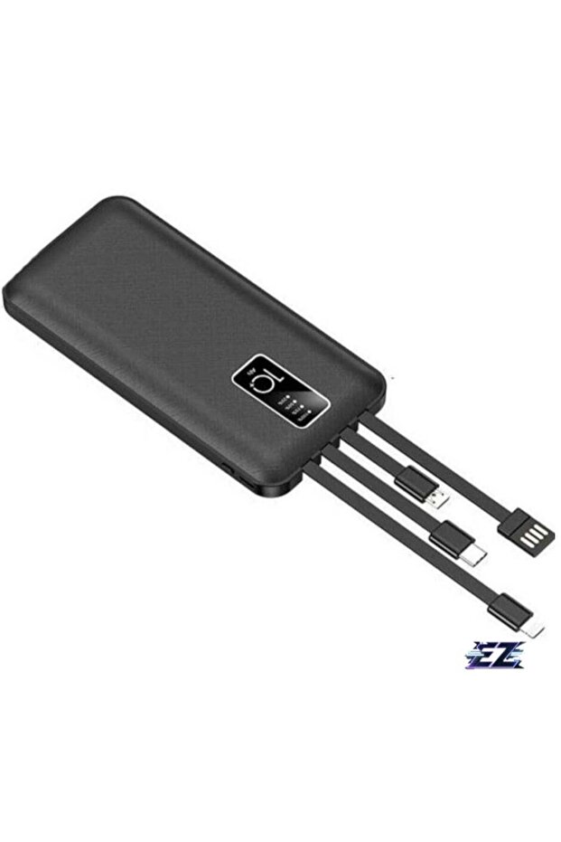 Fast Charging Power Bank – 10,000mAh Portable Charger with 4-Device Simultaneous Charging (Black/White)