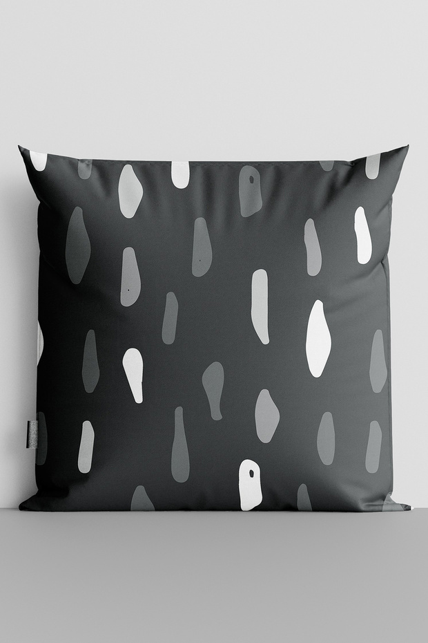 Gray and White Vertical Lines Double Sided Digital Printed Throw Pillow Cover - 2308