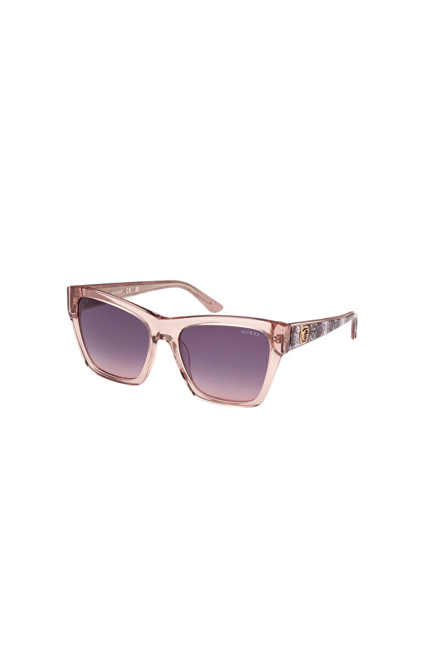 Shiny Beige Uv400 Acetate Female Sunglasses