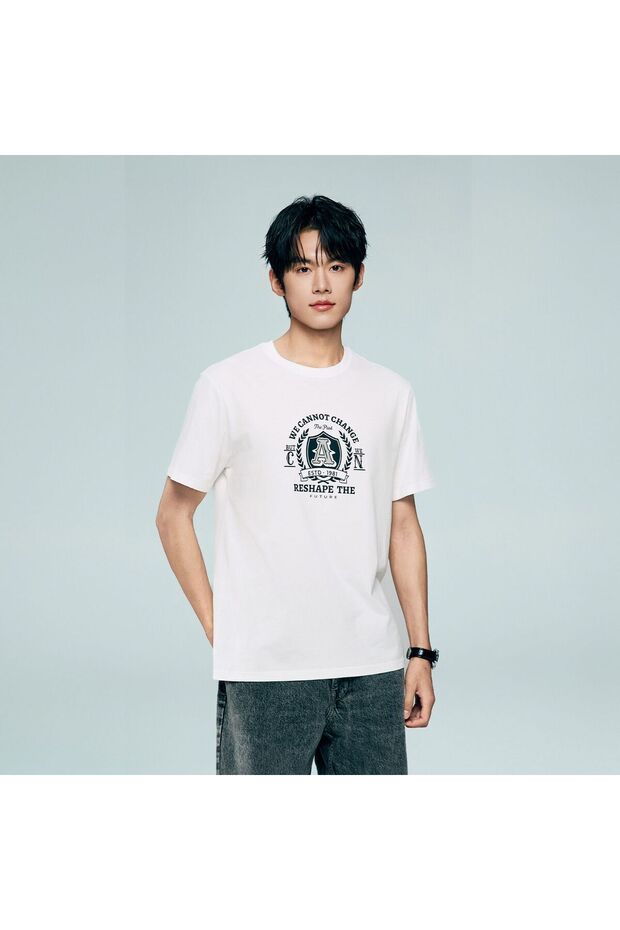 Men Regular Cotton Graphic Crew Tee | Online Exclusive