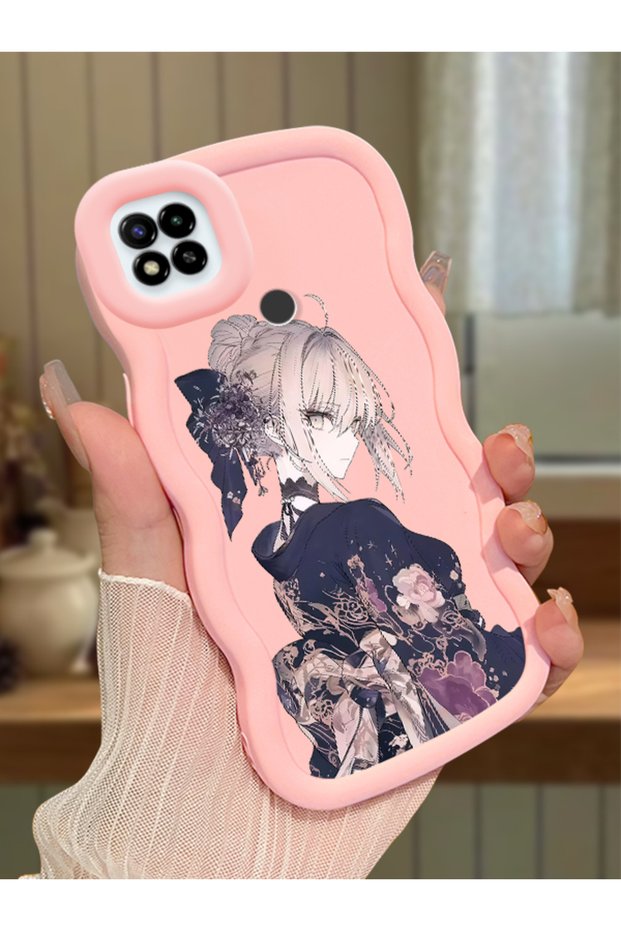 Redmi 9C Compatible Case Camera Protector Pink Silicone Couple Phone Case Girl Pattern
