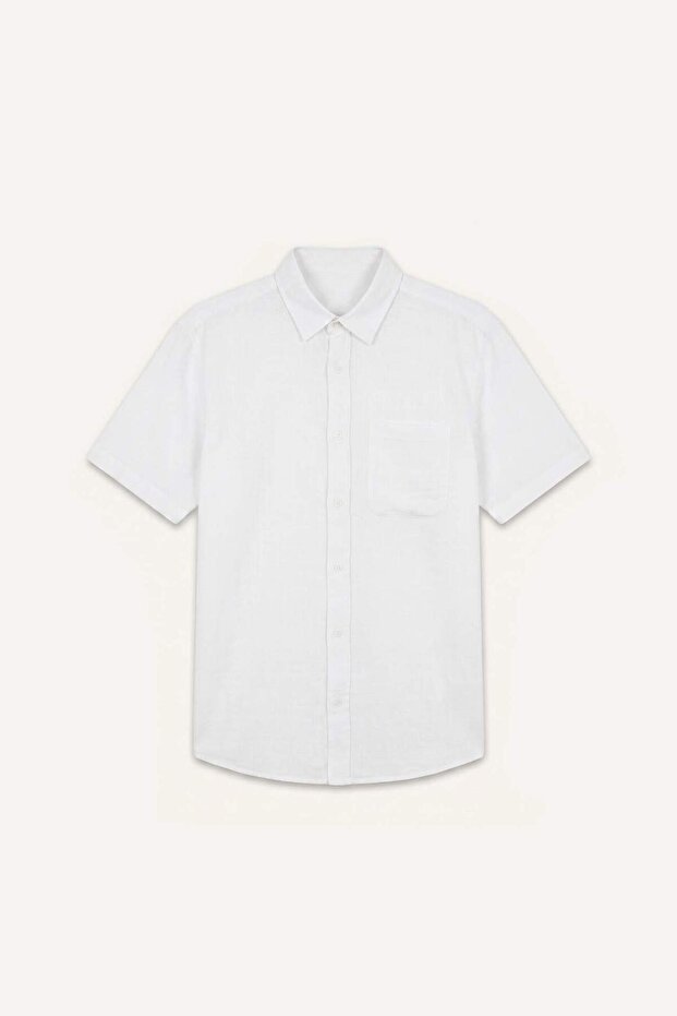 100% Cotton Regular Fit Polo Collar Short Sleeve Shirt I1559Ax26Sm