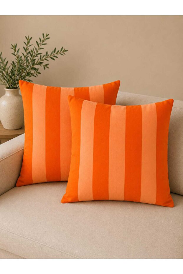 Set of 2 Striped Decorative Throw Pillow Covers – Modern Minimalist Design
