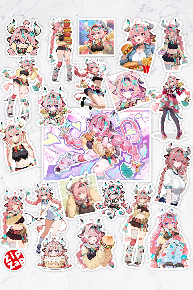 Varesa Genshin Impact Anime Gacha Game Phone Laptop Bullet Journal Adhesive Foil Sticker Pack (21 Pcs)