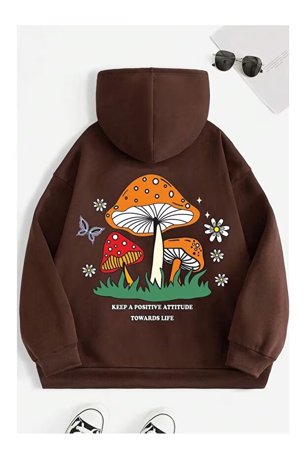 Unisex Hooded Sweatshirt with Back Print and Relaxed Fit